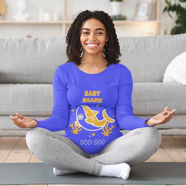 Baby Shark T-Shirt (Pregnant mom meditating)