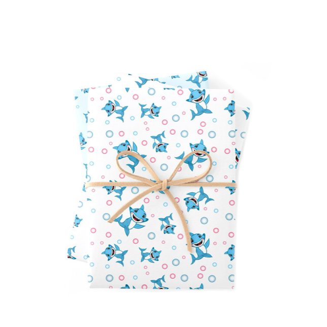 Baby sharks pattern wrapping paper sheet (Creator Uploaded)