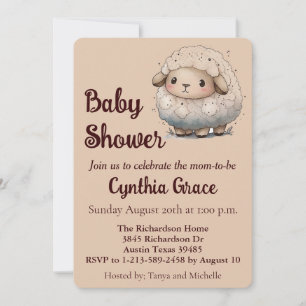 Baby Sheep Baby Shower Invitation