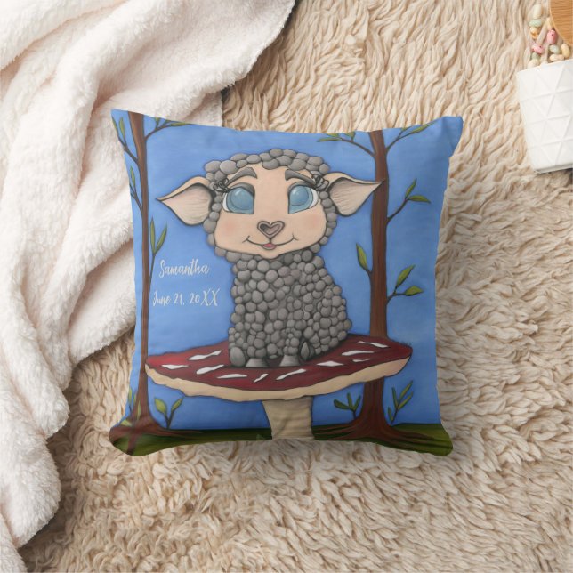 Baby Sheep on Toadstool Cushion (Blanket)