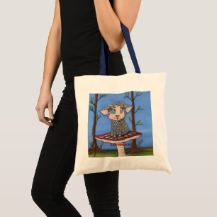 Baby Sheep on Toadstool Tote Bag