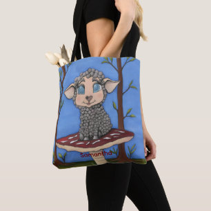 Baby Sheep on Toadstool Tote Bag