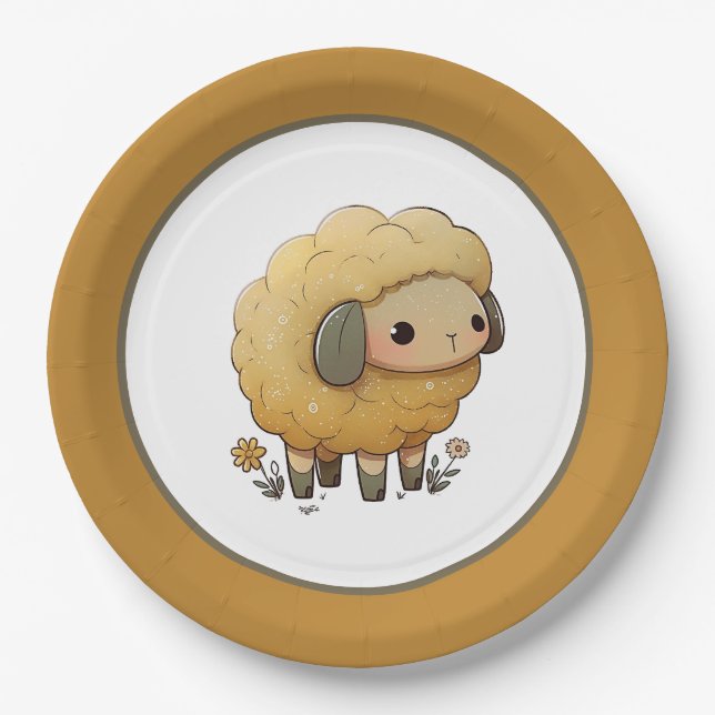 Baby Sheep Paper Plate (Front)