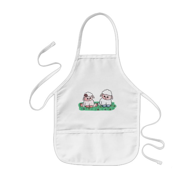 baby sheeps kids apron (Front)