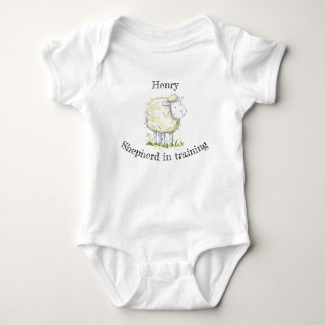 Baby Shepherd Sheep Babygrow Bodysuit (Front)