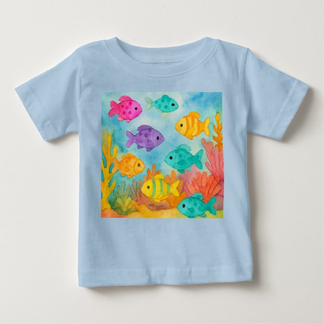 Baby Shirt Fish on Reef (Front)