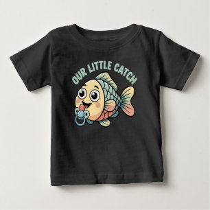 Baby-Shirt mit lustigem Fisch und Schnuller Baby T-Shirt