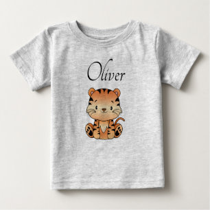 Baby Shirt with Customisable Name and a Lion