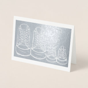 Baby Shoes New Arrival Congratulations New Baby Foil Card