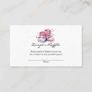 Baby Shoes Pink Girl Baby Shower Diaper Raffle Enclosure Card