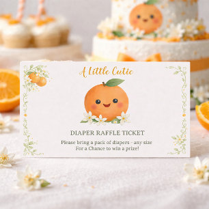 Baby Shower A Little Cutie Diaper Raffle Ticket Enclosure Card