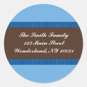 Baby Shower Address Label - Blue and Brown