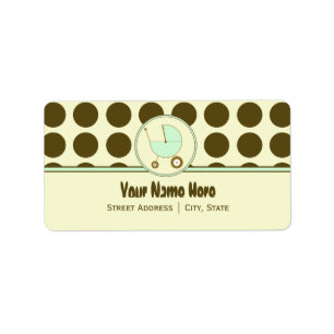 Baby Shower Address Label- Polka Dot & Green Label