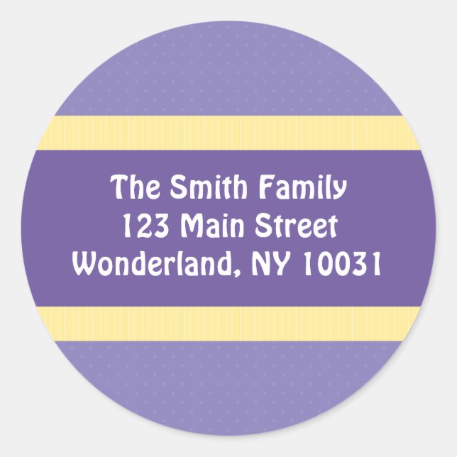 Baby Shower Address Label - Purple (Front)