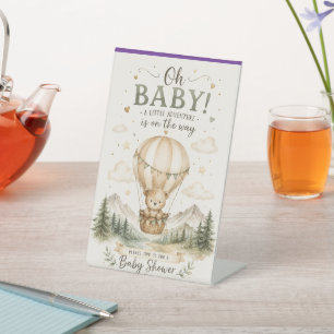 Baby Shower Adventure Invitation Pedestal Sign