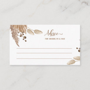 Baby Shower Advice Brown & Pink Enclosure Card