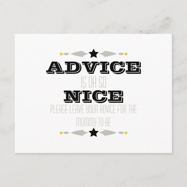 BABY SHOWER ADVICE CARD (Front)