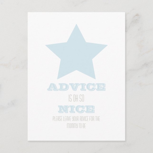 BABY SHOWER ADVICE CARD (Front)