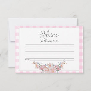 Baby Shower Advice Card   BOHO Baby Shower Pink