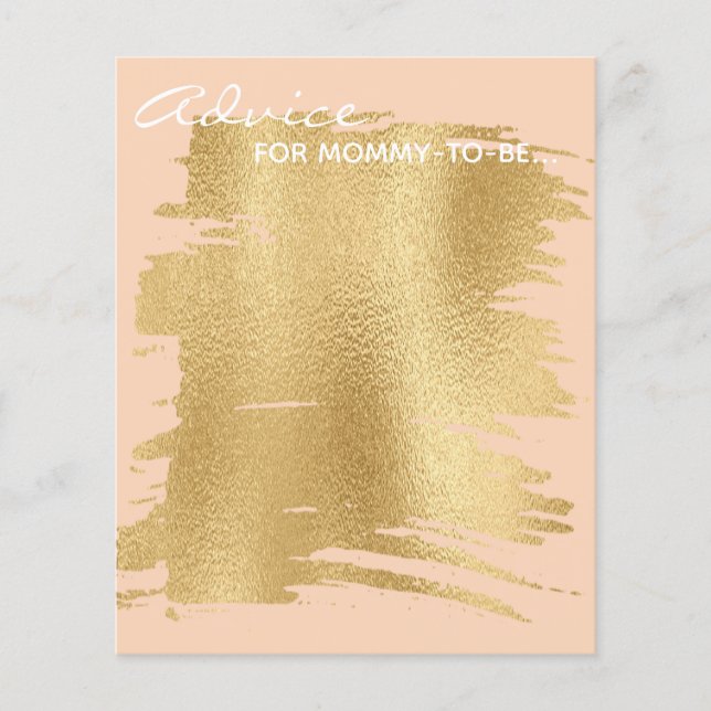 Baby Shower Advice Card "Classic Gold/Pink" (Front)