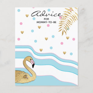 Baby Shower Advice Card "Flamingo Mummy & Baby"