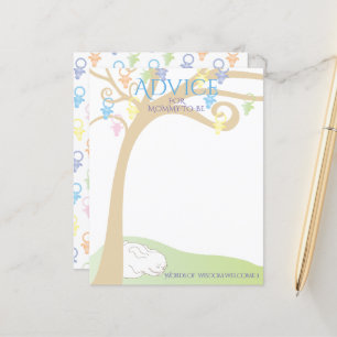Baby Shower Advice Card Paci Bunny