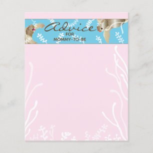 Baby Shower Advice Card "Pink Turtle"