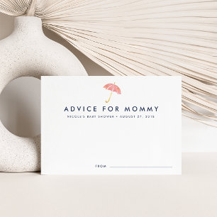 Baby Shower Advice Cards Coral Umbrella