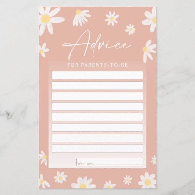 Baby Shower Advice Cards for Parents-To-Be  (Front)
