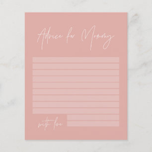 Baby shower advice for mummy modern girly pink