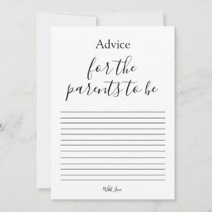 Baby Shower Advice for the Parents Card