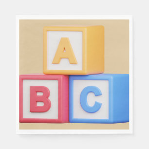 Baby Shower - Alphabet Blocks Luncheon Napkin