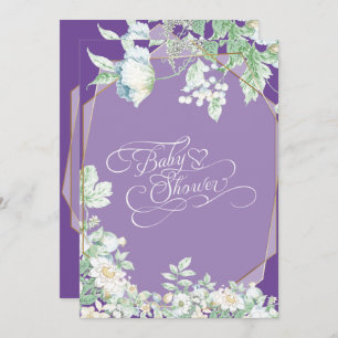 Baby Shower Amethyst Violet Wildflowers Berries Invitation