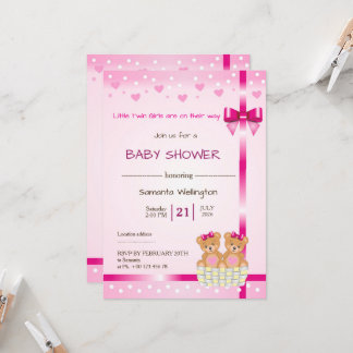 baby shower announcement for TWIN Girls