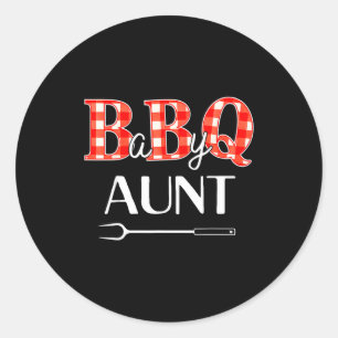 Baby shower aunt bbq party cute matching family classic round sticker