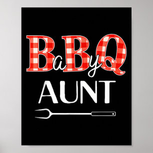 Baby Shower Aunt Bbq Party Cute Matching Family  Poster
