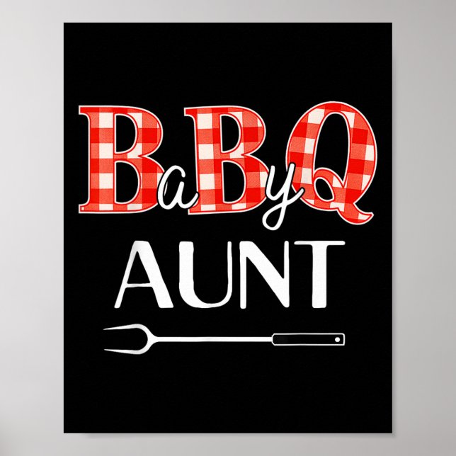 Baby Shower Aunt Bbq Party Cute Matching Family  Poster (Front)