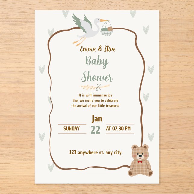 Baby shower - baby boy or gris Invitation (Front)