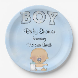 Baby Shower Baby Boy Paper Plate