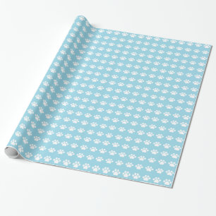 Baby Shower - Baby Boy - Paw Print Theme Wrapping Paper