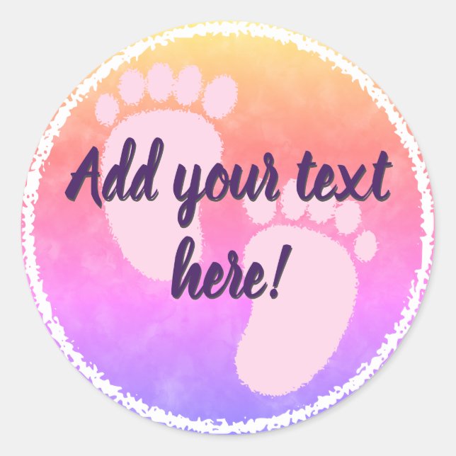 Baby Shower Baby Colourful Watercolor Custom Classic Round Sticker (Front)