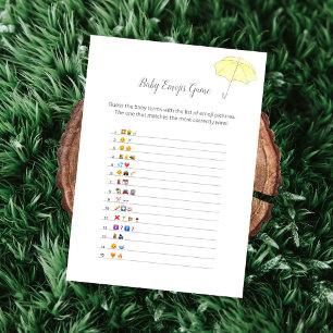 Baby Shower Baby Emoji Pictures Shower Game Card