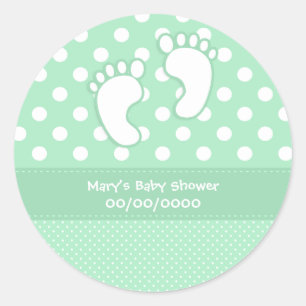 Baby Shower Baby Feet Classic Round Sticker