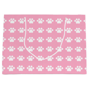 Baby Shower - Baby Girl - Paw Print Theme Large Gift Bag