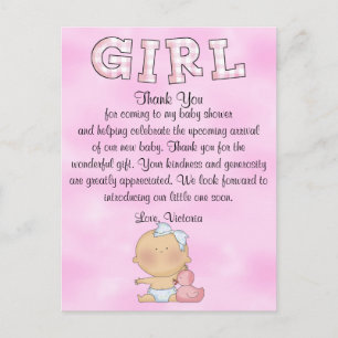 Baby Shower Baby Girl Postcard