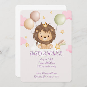 BABY SHOWER BABY LION INVITATION