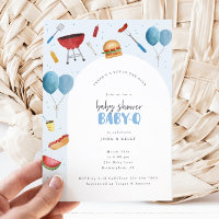 Baby Shower Baby-Q (BBQ) for Baby Boy Invitation