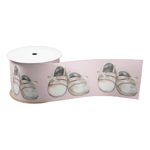 Baby Shower baby shoes Satin Ribbon