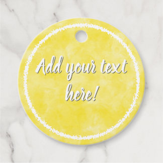 Baby Shower Baby Yellow Watercolor Custom Favour Tags