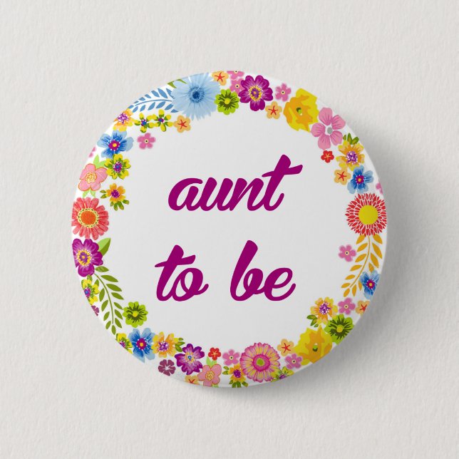 Baby Shower Badge - Aunt to be (Front)